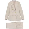 Tagliatore Double-breasted Tailored Suit With Wide-leg Trousers In Multicolor