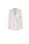 Tagliatore Natural Double-breasted Cashmere Jacket In White