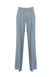 Tagliatore Ebony Trousers In Linen And Cotton In Azzurro