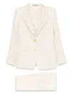 Tagliatore Double-breasted Blazer With Flared Trousers In Textured Fabric
