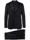 Tagliatore Virgin Wool Suit With Vest With Five Buttons In Blue