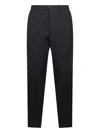 Tagliatore Blue Stretch Virgin Wool Blend Garcon Trousers In Black