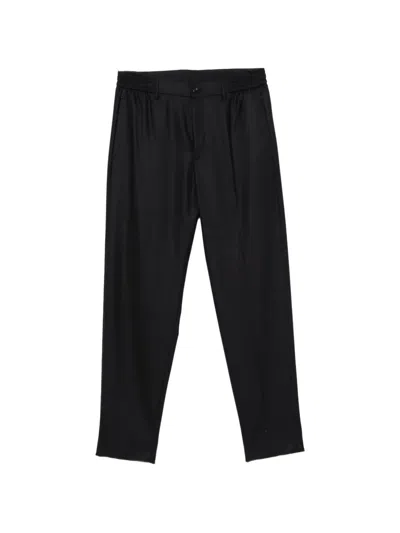 Tagliatore Elasticated-waistband Tailored Trousers In Black