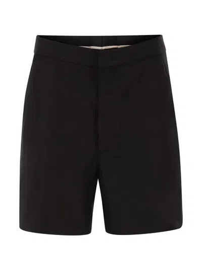 Tagliatore Elle Linen Shorts In Black