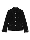 Tagliatore Embellished Tweed Jacket In Black