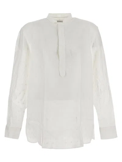 Tagliatore Embroidered Shirt In White