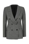 Tagliatore Wool Blend Blazer Houndstooth Embroidery In N1064
