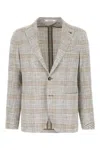 Tagliatore Embroidered Lapel Wool Blend Jacket