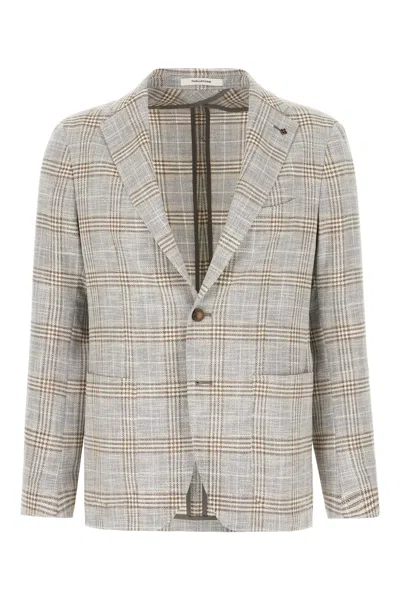 Tagliatore Embroidered Wool Blend Jacket In Perla