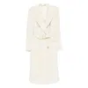 Tagliatore Double-breasted Belted Coat In White
