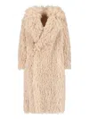 Tagliatore Waist Belted Long Length Textured Hooded Jacket In Neutral