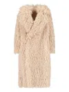 Tagliatore Waist Belted Long Length Textured Hooded Jacket In Neutral