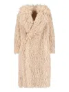 Tagliatore Waist Belted Long Length Textured Hooded Jacket In Neutral