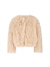 Tagliatore Faux Fur Texture Jacket In Neutral