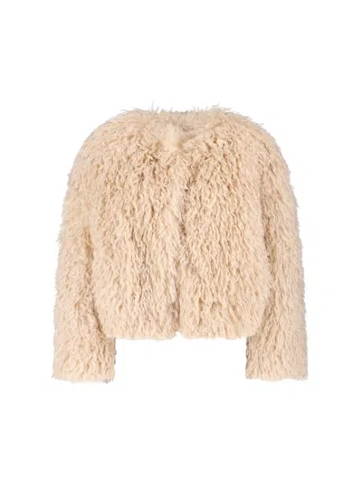 TAGLIATORE FAUX FUR JACKET - BEIGE