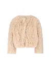 Tagliatore Faux Fur Texture Jacket In Brown