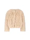 Tagliatore Faux Fur Texture Jacket In Neutral