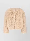 Tagliatore Faux Fur Texture Jacket In Brown