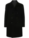 Tagliatore Arden Blue Double-breasted Coat With Classic Revers In Virgin Wool Man In Blue