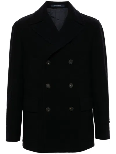 Tagliatore Long-sleeved Coat In Black