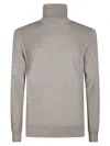 Tagliatore Fine Knit Black Turtleneck Sweater With High Collar In Gray