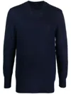 Tagliatore Fine-knit Cotton Jumper In Blue