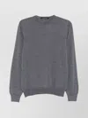 Tagliatore Fine Knit Long Sleeve Crew Neck Sweater In Black