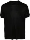 Tagliatore Fine-knit Mako Cotton T-shirt In Black