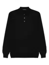 Tagliatore Merinos Polo Manica Lunga In Black