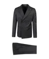 Tagliatore Virgin Wool Suit With Peak Lapel In Black