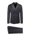 Tagliatore Fitted Double-breasted Suit In Blue