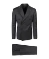 Tagliatore Fitted Double-breasted Suit In Black