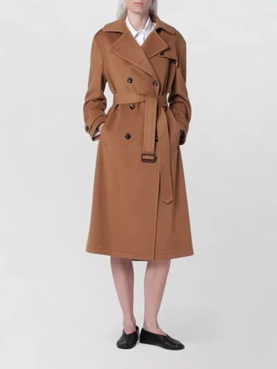 Tagliatore Light Brown Double-breasted Trench Coat In Cashmere