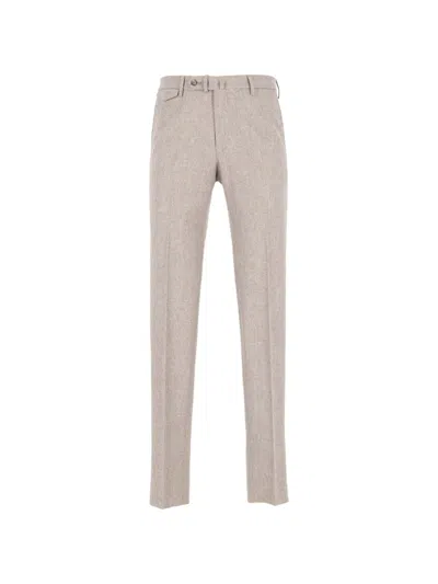 Tagliatore Flannel Tailored Trousers In Neutral