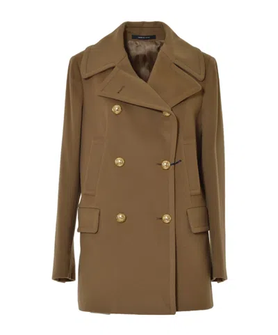 TAGLIATORE TAGLIATORE FLAP-POCKETED DOUBLE-BREASTED COAT