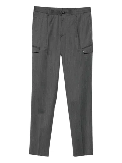 Tagliatore Flap-pockets Trousers In Gray