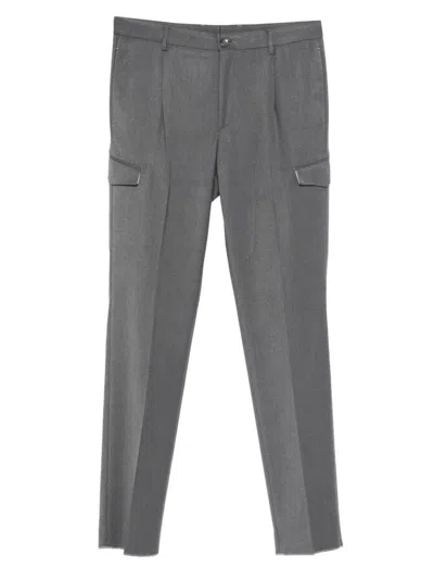 Tagliatore Flap-pockets Trousers In Gray