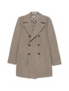 Tagliatore Flap-pocket Double-breasted Coat In Brown