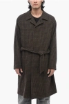 Tagliatore Flared Houndstooth Salomon Coat With Belt