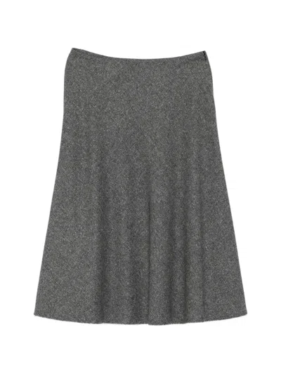 Tagliatore Flared Midi Skirt In Gray