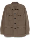 Tagliatore Fleece Shirt Jacket In Brown