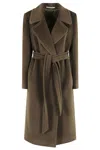 Tagliatore Molly Tie-waist Coat In Brown