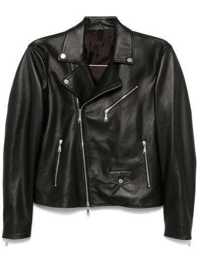 Tagliatore Franklin Leather Jacket In Black