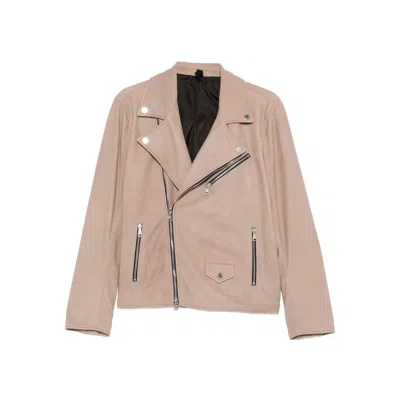 Tagliatore Franklin Zip-up Biker Jacket In Neutral