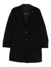 Tagliatore Front-button Wool Coat In Blue