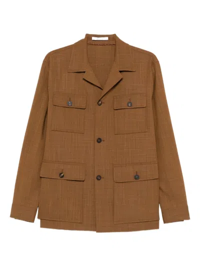 Tagliatore Front-pocket Shirt Jacket In Brown