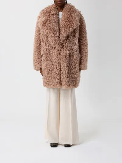 Tagliatore Fur Coat  Woman Color Beige In Multi