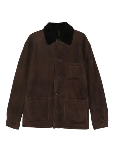 Tagliatore Fur Collar Pocket Coat In Brown