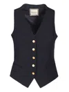 Tagliatore Waistcoat With Pinstripe Pattern And Button Detailing In White