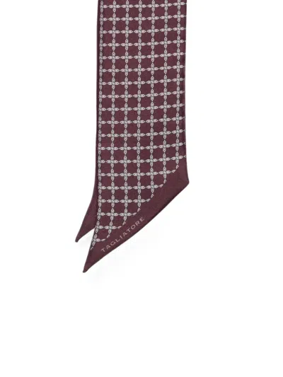 Tagliatore Scarf With Geometric Print In Burgundy